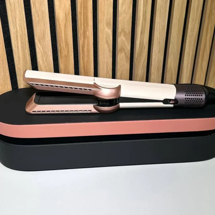 Стайлер-випрямляч для волосся з кейсом Airstrait HT-01 Ceramic Pink/Rose Gold