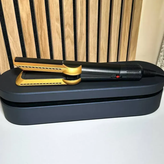 Стайлер-випрямляч для волосся з кейсом Airstrait HT-01 Onyx Black/Gold