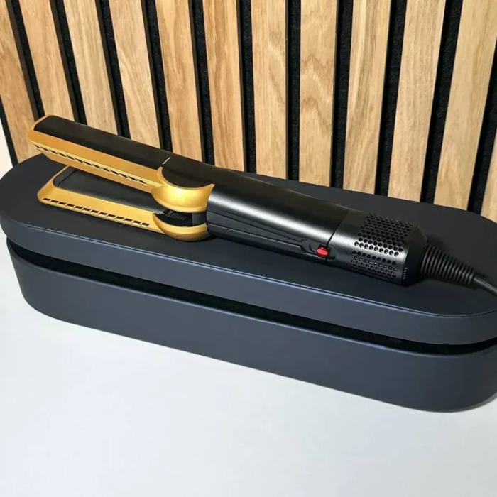 Стайлер-випрямляч для волосся з кейсом Airstrait HT-01 Onyx Black/Gold