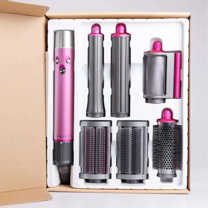 Стайлер для волосся Airwrap Complete Long 6 насадок, Fuchsia/Nickel