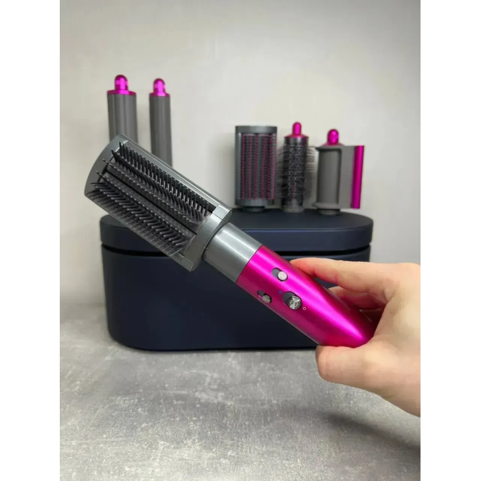 Мультистайлер, Стайлер для волосся hs05 з кейсом Airwrap Complete Long 6 насадок Fuchsia/Nickel