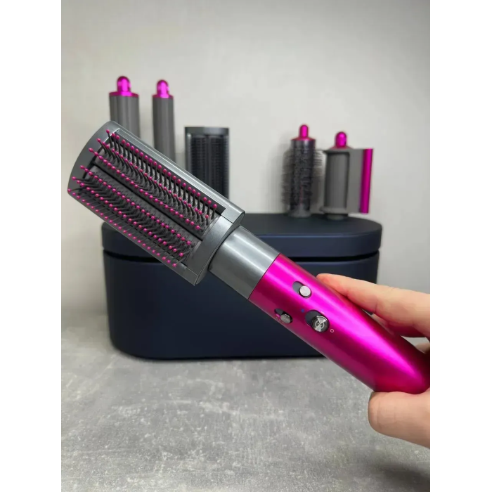 Мультистайлер, Стайлер для волосся hs05 з кейсом Airwrap Complete Long 6 насадок Fuchsia/Nickel
