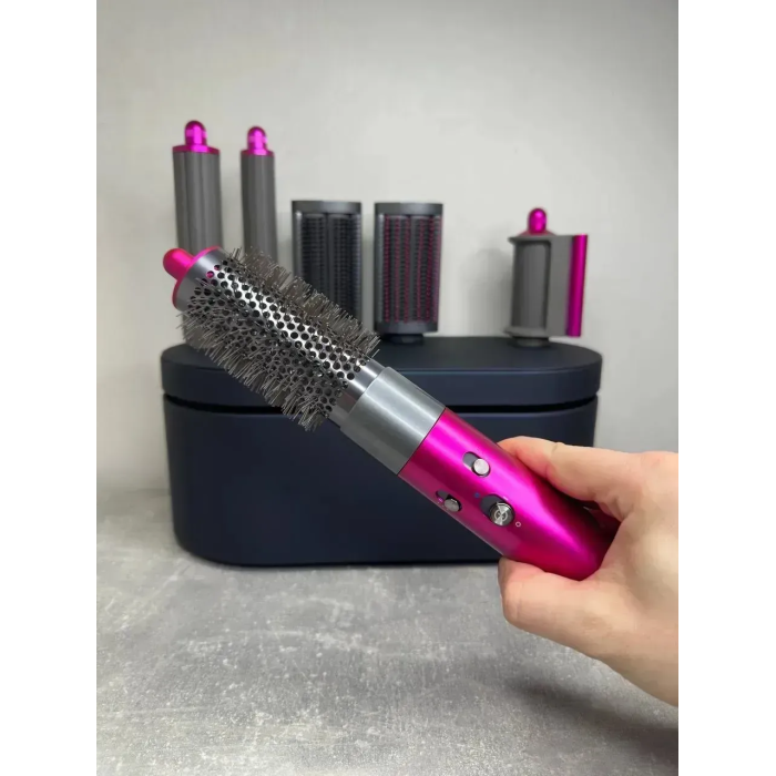 Мультистайлер, Стайлер для волосся hs05 з кейсом Airwrap Complete Long 6 насадок Fuchsia/Nickel
