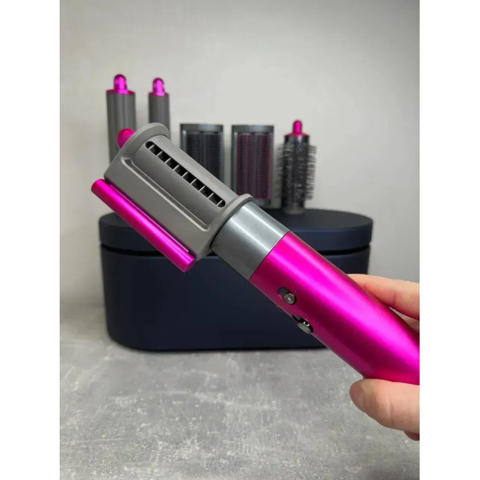 Мультистайлер, Стайлер для волосся hs05 з кейсом Airwrap Complete Long 6 насадок Fuchsia/Nickel