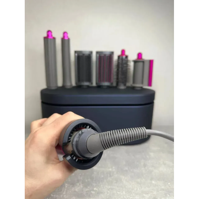 Мультистайлер, Стайлер для волосся hs05 з кейсом Airwrap Complete Long 6 насадок Fuchsia/Nickel