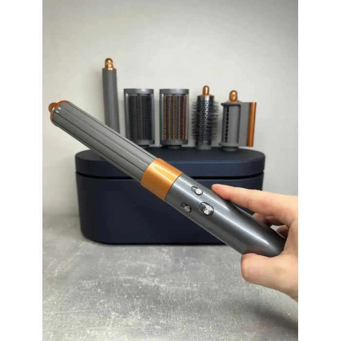 Мультистайлер, Стайлер для волосся hs05 з кейсом Airwrap Complete Long 6 насадок Nickel/Copper