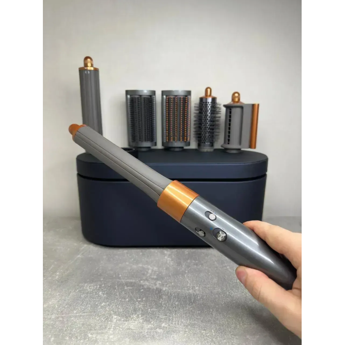 Мультистайлер, Стайлер для волосся hs05 з кейсом Airwrap Complete Long 6 насадок Nickel/Copper