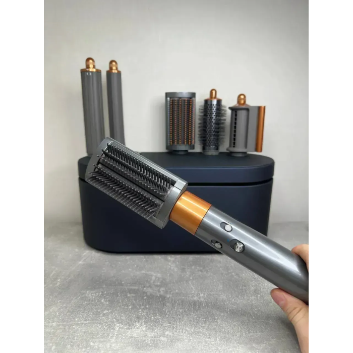 Мультистайлер, Стайлер для волосся hs05 з кейсом Airwrap Complete Long 6 насадок Nickel/Copper