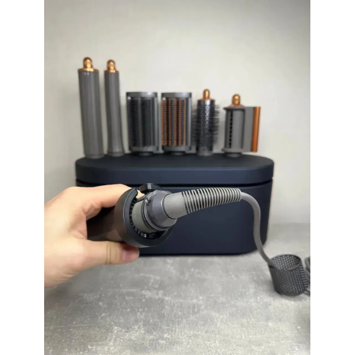 Мультистайлер, Стайлер для волосся hs05 з кейсом Airwrap Complete Long 6 насадок Nickel/Copper