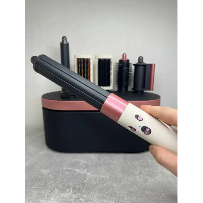 Мультистайлер, Стайлер для волосся hs05 з кейсом Airwrap Complete Long 6 насадок Сeramic Pink/ Rose Gold