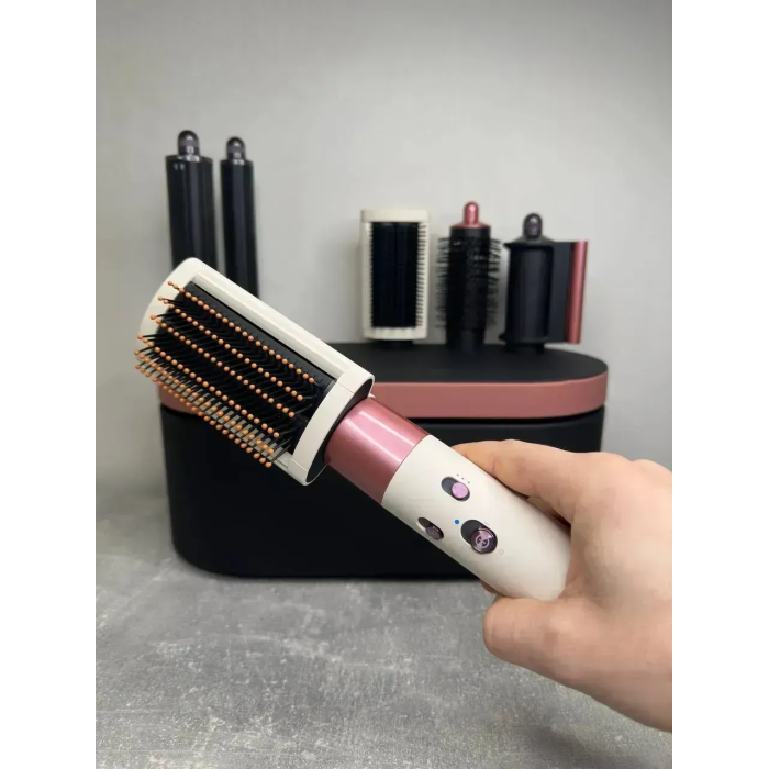 Мультистайлер, Стайлер для волосся hs05 з кейсом Airwrap Complete Long 6 насадок Сeramic Pink/ Rose Gold
