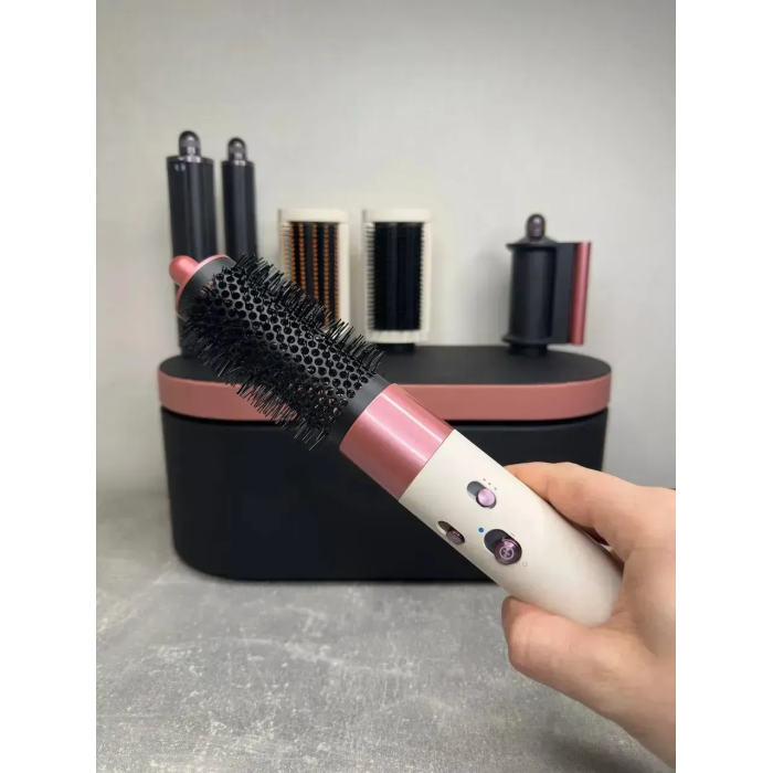 Мультистайлер, Стайлер для волосся hs05 з кейсом Airwrap Complete Long 6 насадок Сeramic Pink/ Rose Gold