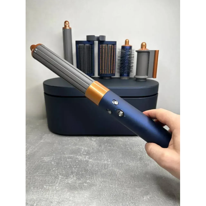 Мультистайлер, Стайлер для волосся hs05 з кейсом Airwrap Complete Long 6 насадок Prussian Blue/Copper
