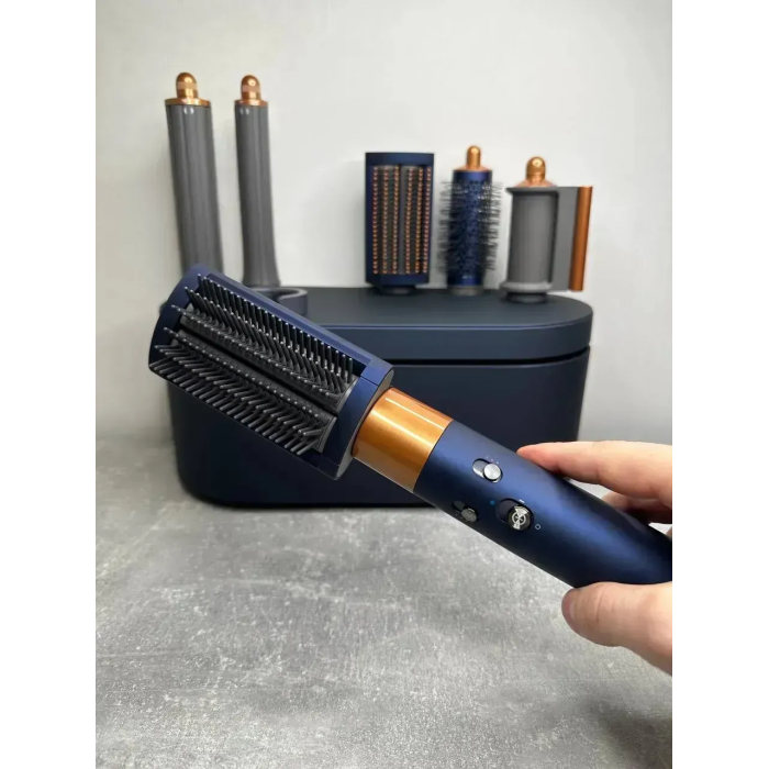 Мультистайлер, Стайлер для волосся hs05 з кейсом Airwrap Complete Long 6 насадок Prussian Blue/Copper