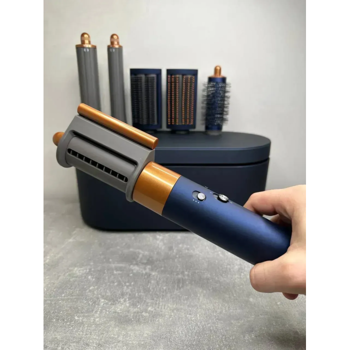 Мультистайлер, Стайлер для волосся hs05 з кейсом Airwrap Complete Long 6 насадок Prussian Blue/Copper