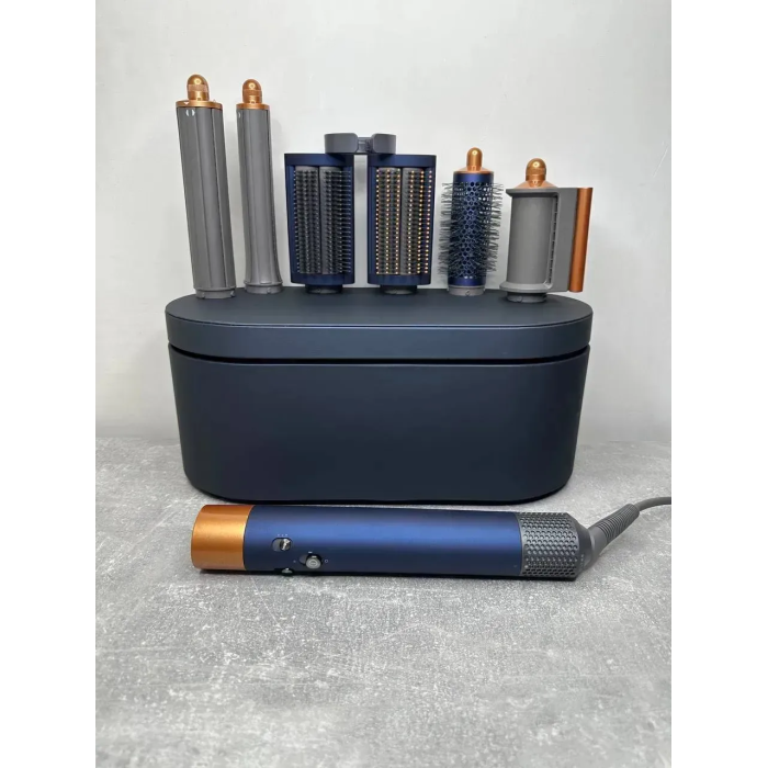 Мультистайлер, Стайлер для волосся hs05 з кейсом Airwrap Complete Long 6 насадок Prussian Blue/Copper