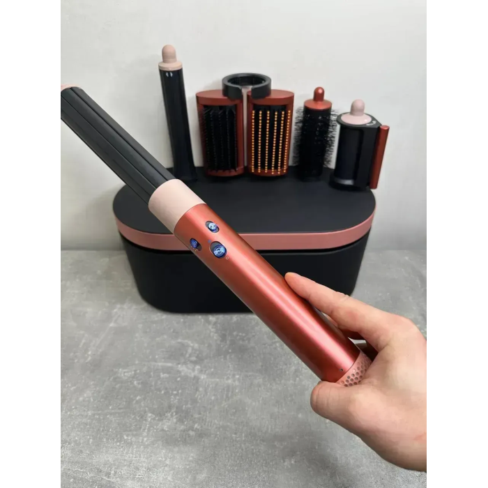 Мультистайлер, Стайлер для волосся hs05 з кейсом Airwrap Complete Long 6 насадок Strawberry Bronze/Blush Pink