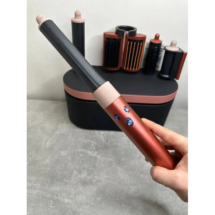 Мультистайлер, Стайлер для волосся hs05 з кейсом Airwrap Complete Long 6 насадок Strawberry Bronze/Blush Pink
