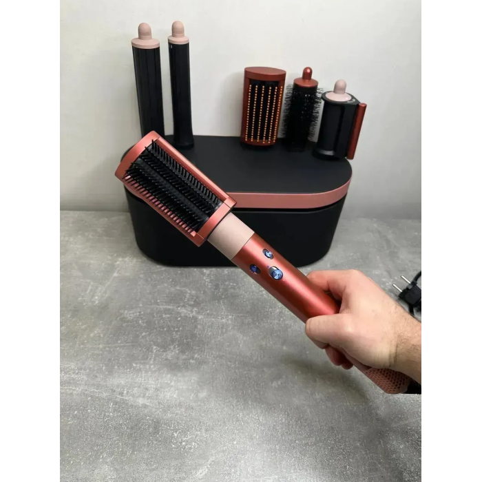 Мультистайлер, Стайлер для волосся hs05 з кейсом Airwrap Complete Long 6 насадок Strawberry Bronze/Blush Pink
