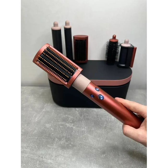 Мультистайлер, Стайлер для волосся hs05 з кейсом Airwrap Complete Long 6 насадок Strawberry Bronze/Blush Pink
