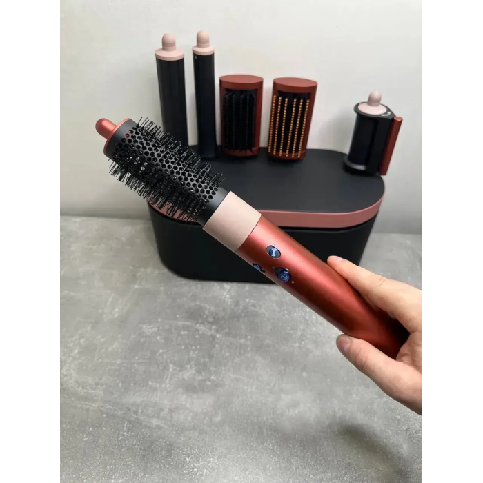 Мультистайлер, Стайлер для волосся hs05 з кейсом Airwrap Complete Long 6 насадок Strawberry Bronze/Blush Pink