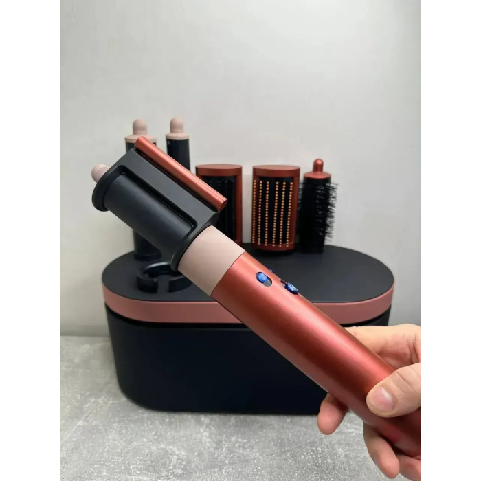 Мультистайлер, Стайлер для волосся hs05 з кейсом Airwrap Complete Long 6 насадок Strawberry Bronze/Blush Pink