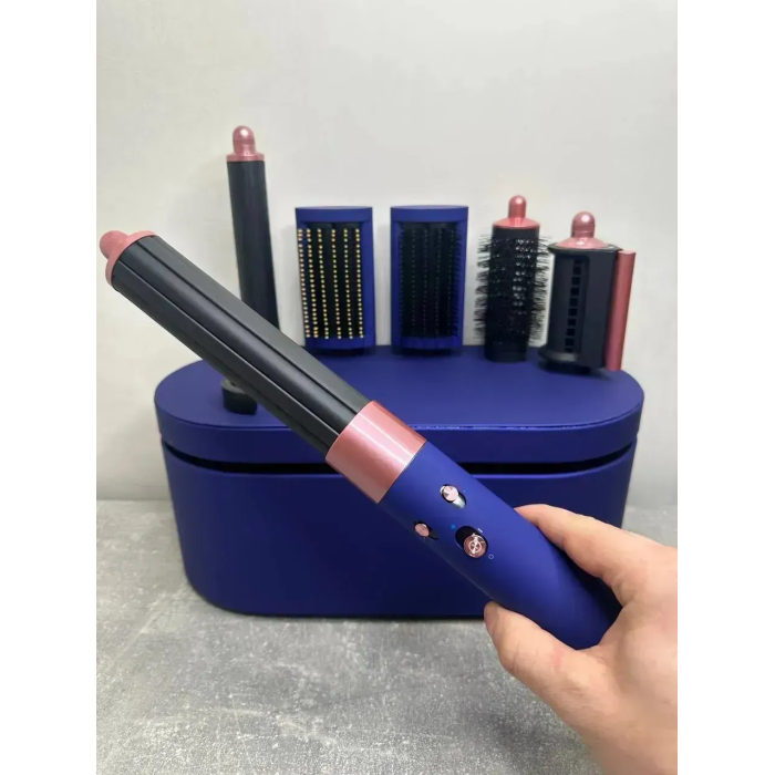 Мультистайлер, Стайлер для волосся hs05 з кейсом Airwrap Complete Long 6 насадок Vinca Blue/Rose