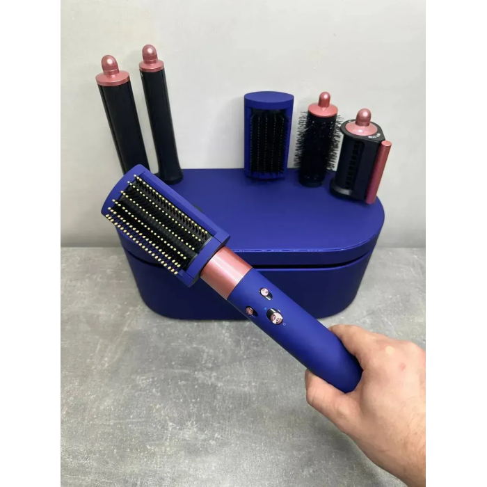 Мультистайлер, Стайлер для волосся hs05 з кейсом Airwrap Complete Long 6 насадок Vinca Blue/Rose