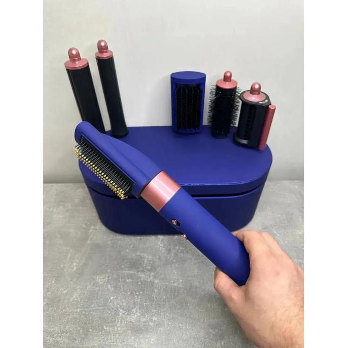 Мультистайлер, Стайлер для волосся hs05 з кейсом Airwrap Complete Long 6 насадок Vinca Blue/Rose