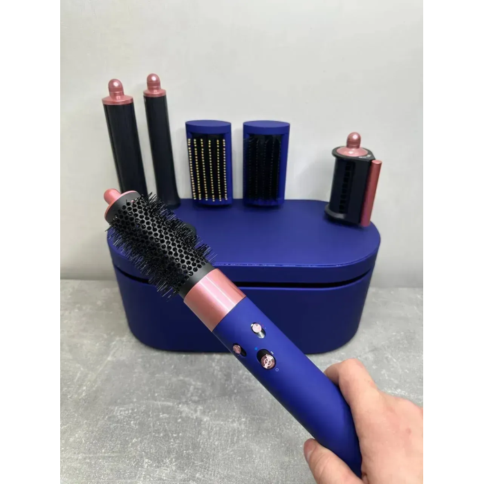 Мультистайлер, Стайлер для волосся hs05 з кейсом Airwrap Complete Long 6 насадок Vinca Blue/Rose
