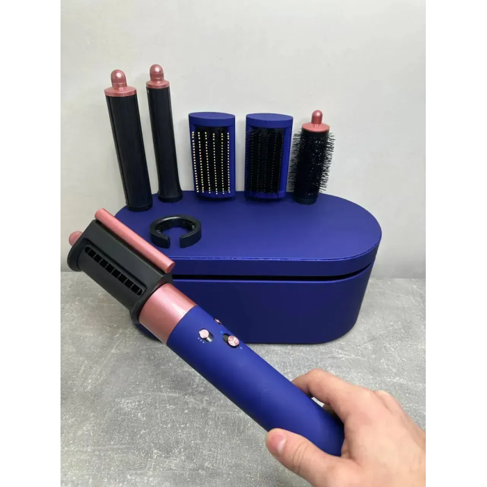 Мультистайлер, Стайлер для волосся hs05 з кейсом Airwrap Complete Long 6 насадок Vinca Blue/Rose