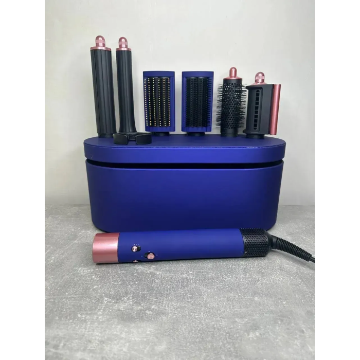 Мультистайлер, Стайлер для волосся hs05 з кейсом Airwrap Complete Long 6 насадок Vinca Blue/Rose