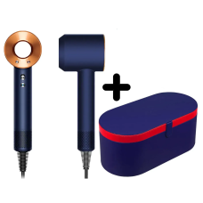 Фен з кейсом Leafless Hair Dryer для волосся Supersonic Premium Prussian Blue/Rich Copper Синій з золотим