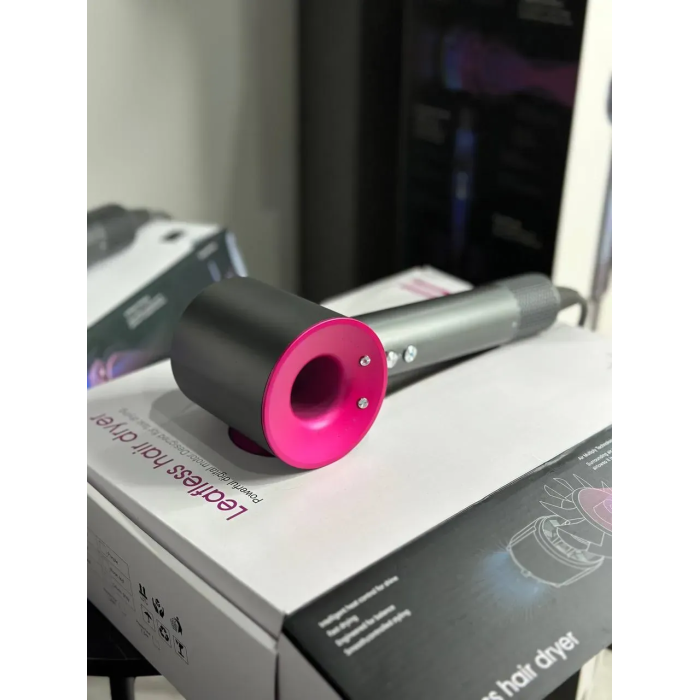 Фен Leafless Hair Dryer для волосся Supersonic Premium Nickel/Fuchsia Сіро-Рожевий