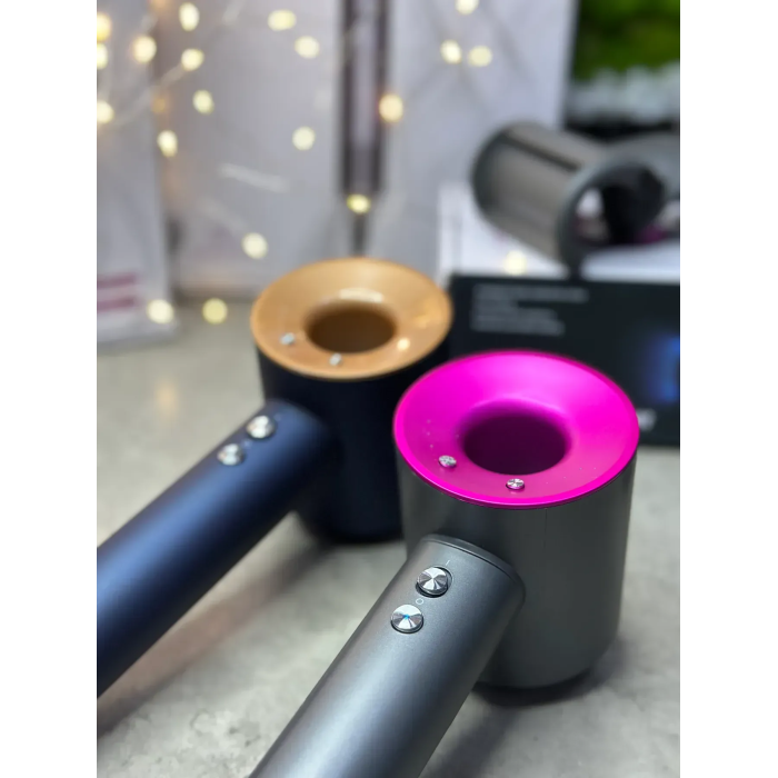 Фен з кейсом Leafless Hair Dryer для волосся Supersonic Premium Nickel/Fuchsia Сіро-рожевий