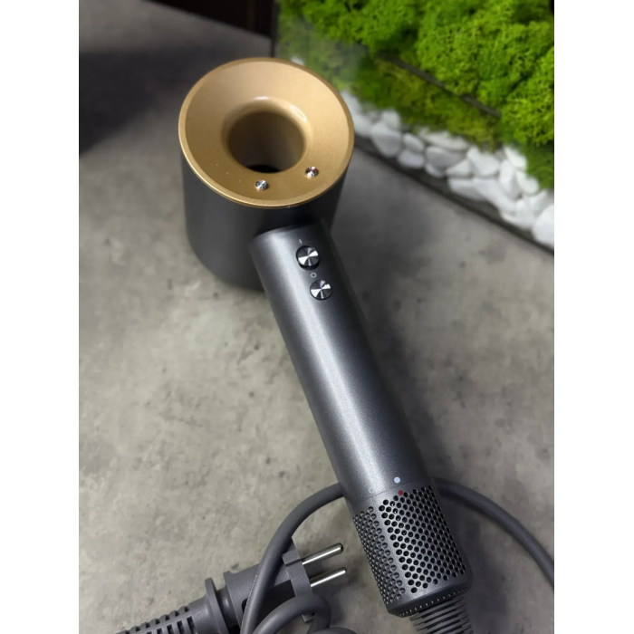 Фен Leafless Hair Dryer для волосся Supersonic Premium Nickel/Copper Сіро-Золотий