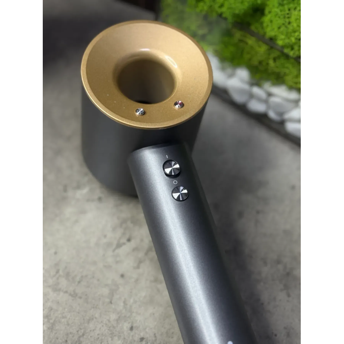 Фен з кейсом Leafless Hair Dryer для волосся Supersonic Premium Nickel/Copper Сіро-золотий