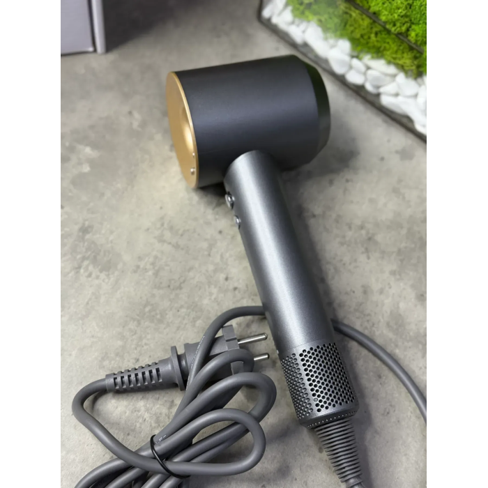 Фен з кейсом Leafless Hair Dryer для волосся Supersonic Premium Nickel/Copper Сіро-золотий