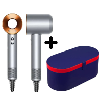 Фен з кейсом Leafless Hair Dryer для волосся Supersonic Premium Nickel/Copper Сіро-золотий