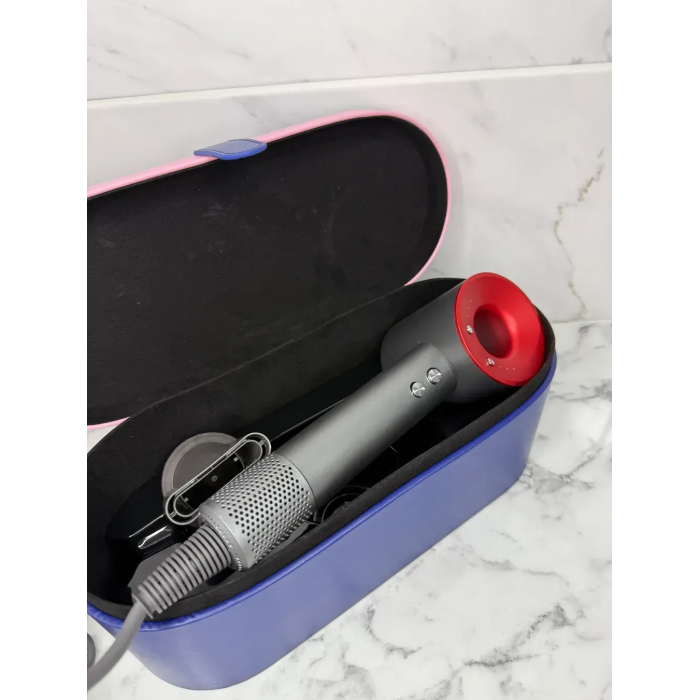 Фен з кейсом Leafless Hair Dryer для волосся Supersonic Premium Nickel/Red Сіро-червоний