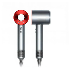 Фен Leafless Hair Dryer для волосся Supersonic Premium Nickel/Red Сіро-Червоний