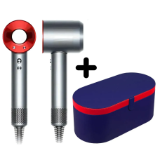 Фен з кейсом Leafless Hair Dryer для волосся Supersonic Premium Nickel/Red Сіро-червоний