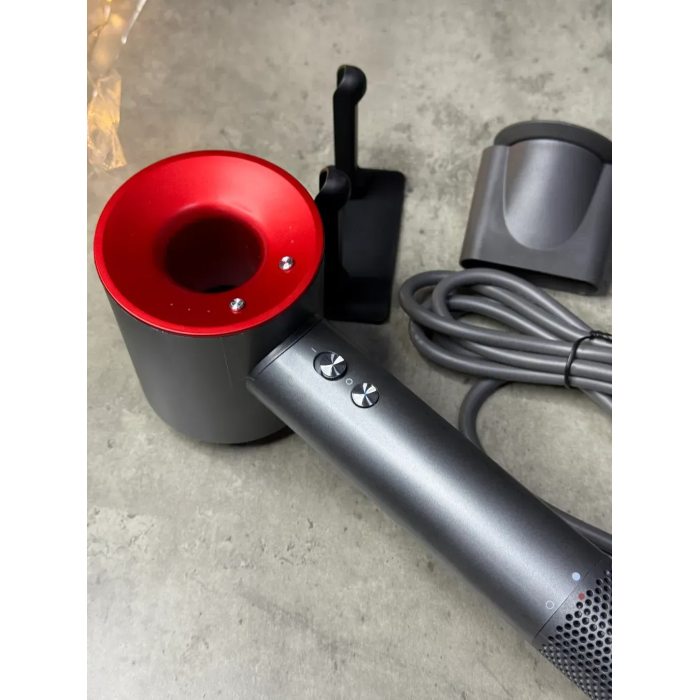 Фен Leafless Hair Dryer для волосся Supersonic Premium Nickel/Red Сіро-Червоний