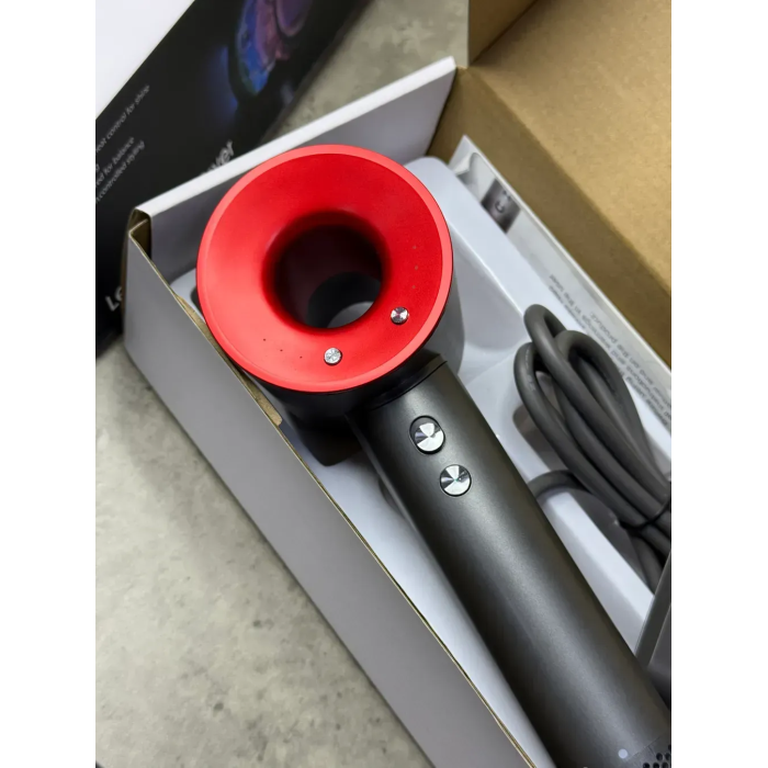 Фен Leafless Hair Dryer для волосся Supersonic Premium Nickel/Red Сіро-Червоний
