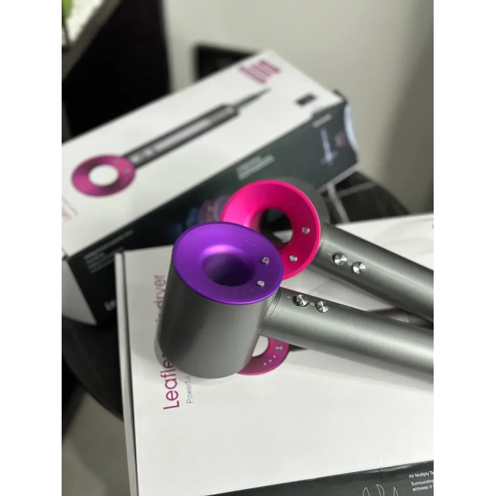 Фен Leafless Hair Dryer для волосся Supersonic Premium Nickel/Red Сіро-Червоний