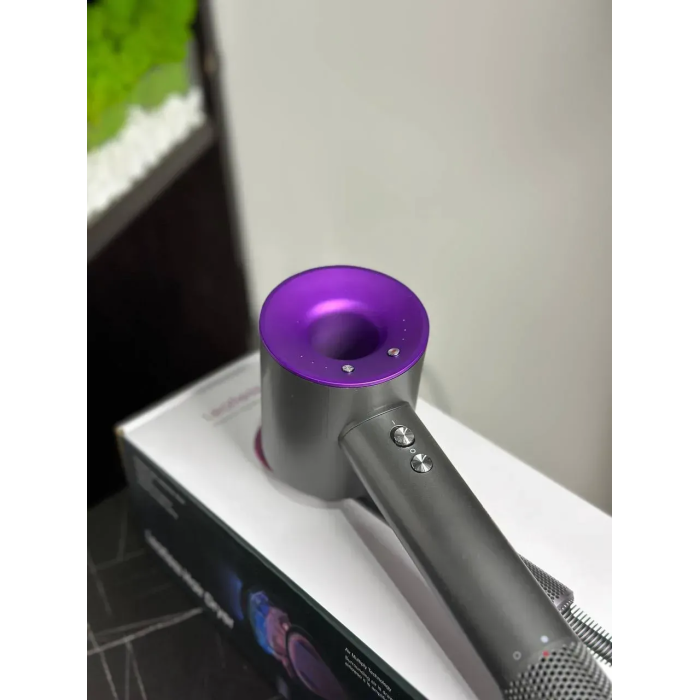 Фен для волосся Supersonic Premium 5 насадок Nickel/Purple Сіро-фіолетовий