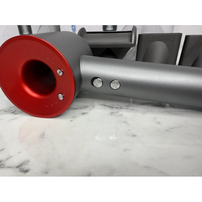 Фен для волосся Supersonic Premium 5 насадок Nickel/Red Сіро-червоний